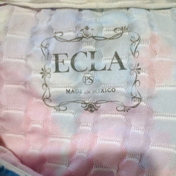 🧡🤍🩷💙 EUC Womens SP Neon Floral Print Blouse Top Spring Summer Fun Party - Picture 3 of 3